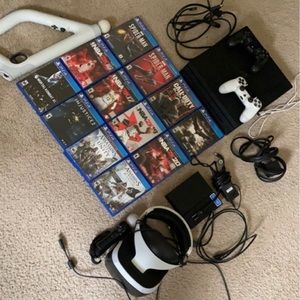 PlayStation 4 pro with vr and 12 games